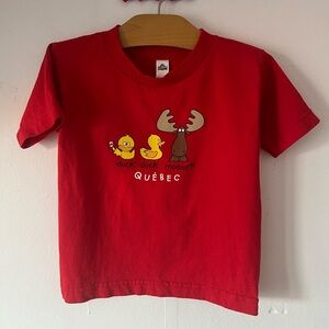 EUC 4T ‘Duck, Duck, Moose?!’ Quebec tshirt little boys girls souvenir